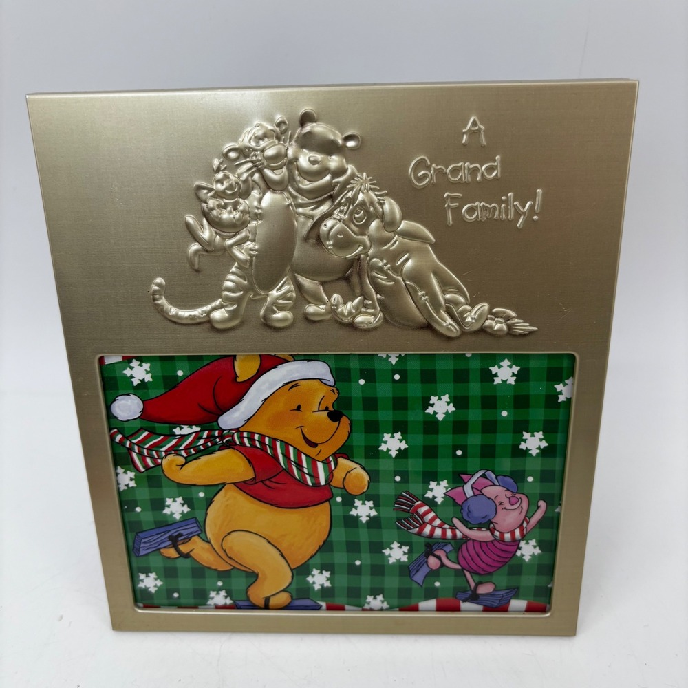 Disney Winnie the Pooh A Grand Family Metal Picture Frame Gold Tone Intercraft